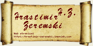 Hrastimir Zeremski vizit kartica